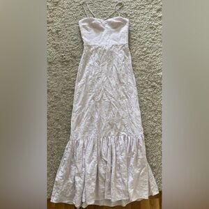 INTERMIX red white striped long maxi mermaid dress 0